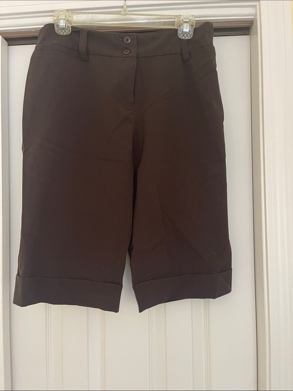AGB Women’s Dark Brown Flat Front Dress Shorts